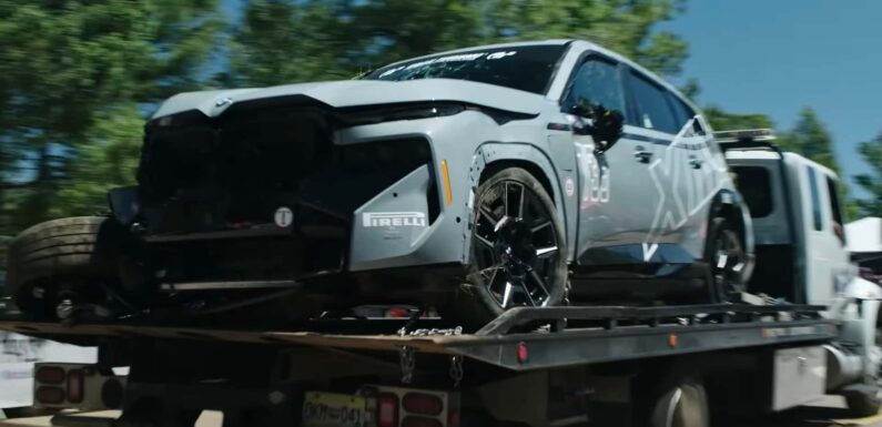 Watch The BMW XM Crash, Flip, And Take Down A Tree At Pikes Peak