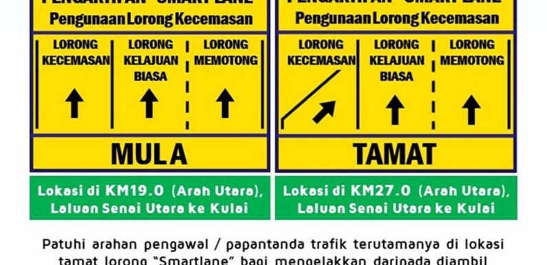 PLUS activates Smartlane from Senai Utara to Kulai till Sept 2 – emergency lane can be used in 8km stretch – paultan.org